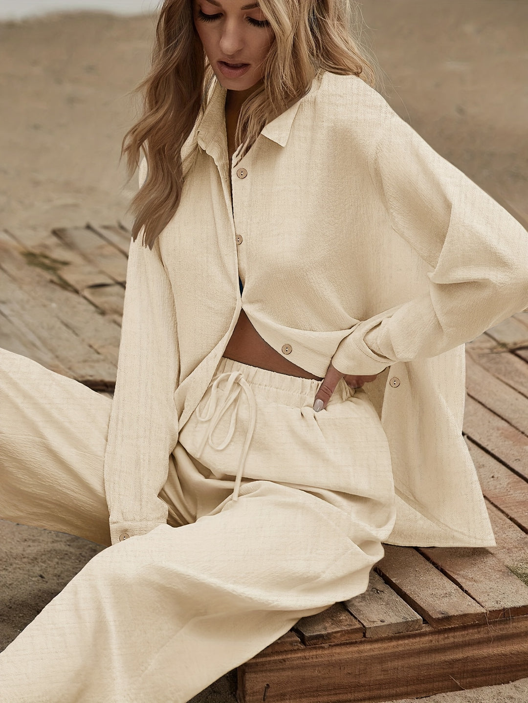 Shirt en Broek Set – Losse Pasvorm & Wijde Pijpen