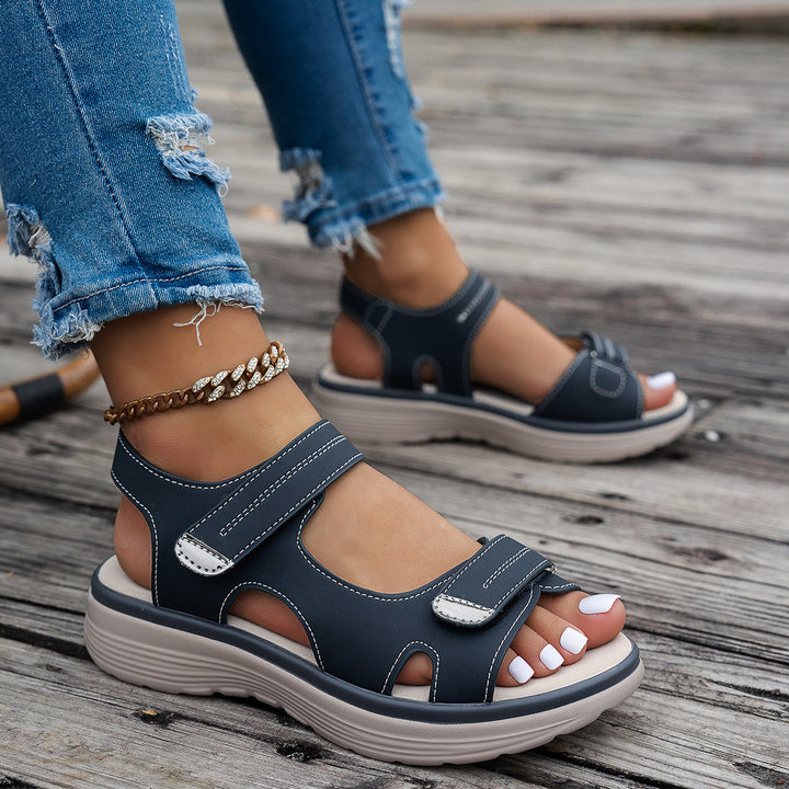 Sleehak Sandalen - Open Teen & Ademend Bovenwerk met Enkelband