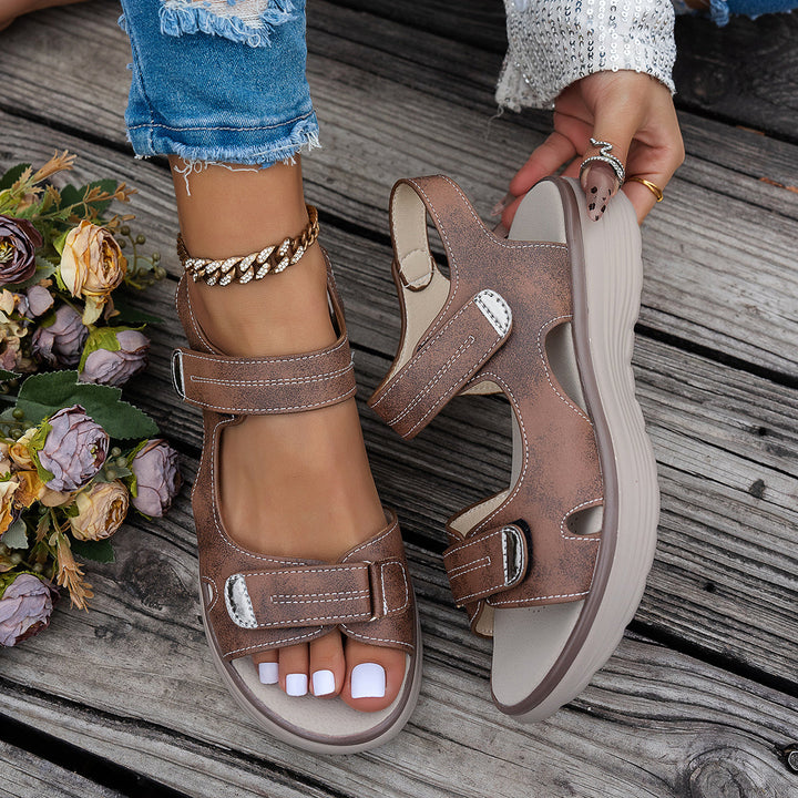 Sleehak Sandalen - Open Teen & Ademend Bovenwerk met Enkelband