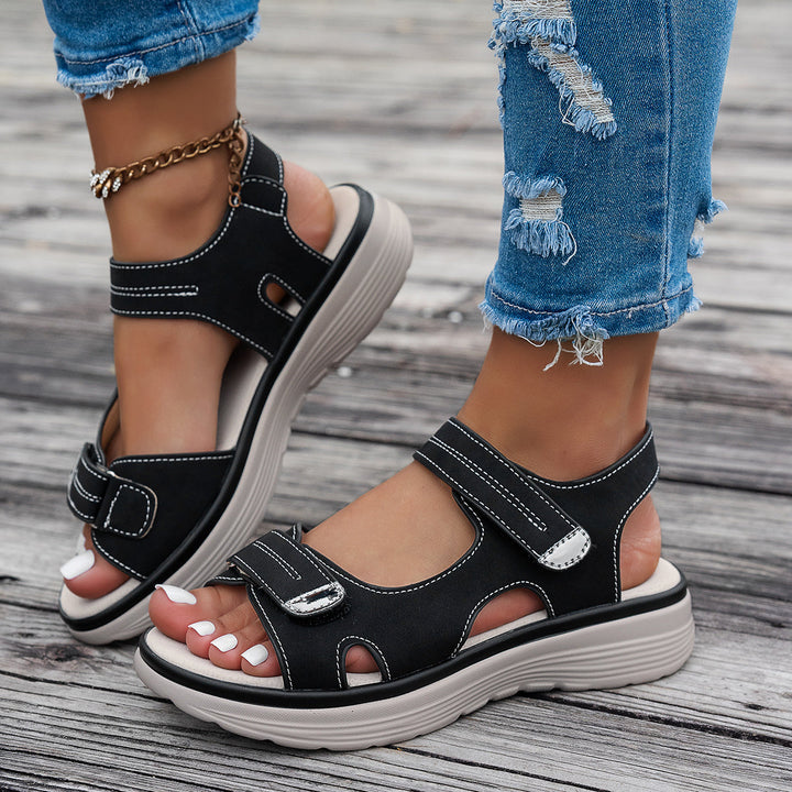Sleehak Sandalen - Open Teen & Ademend Bovenwerk met Enkelband