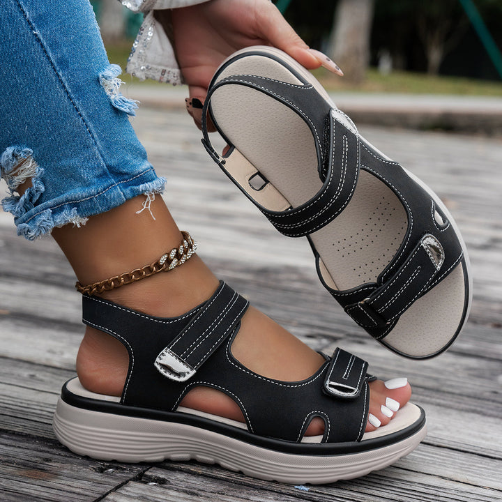 Sleehak Sandalen - Open Teen & Ademend Bovenwerk met Enkelband