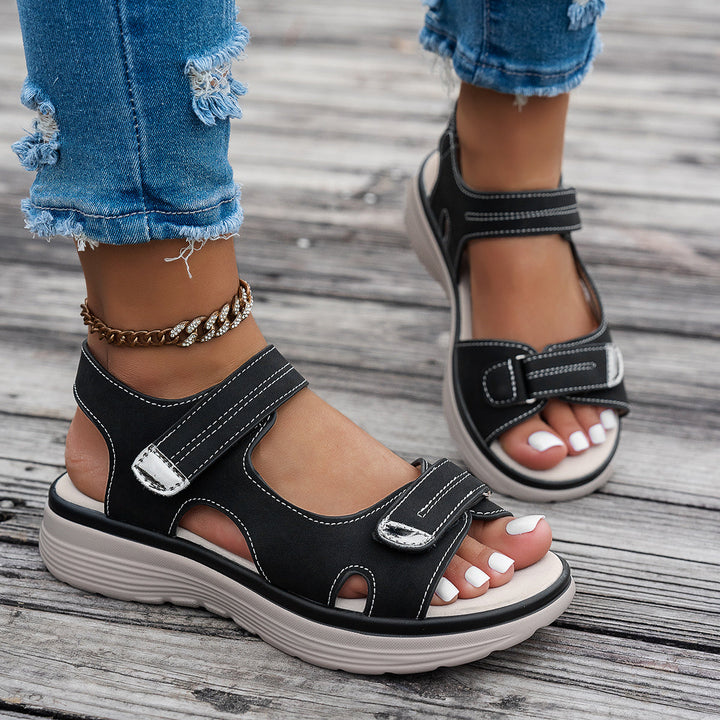 Sleehak Sandalen - Open Teen & Ademend Bovenwerk met Enkelband