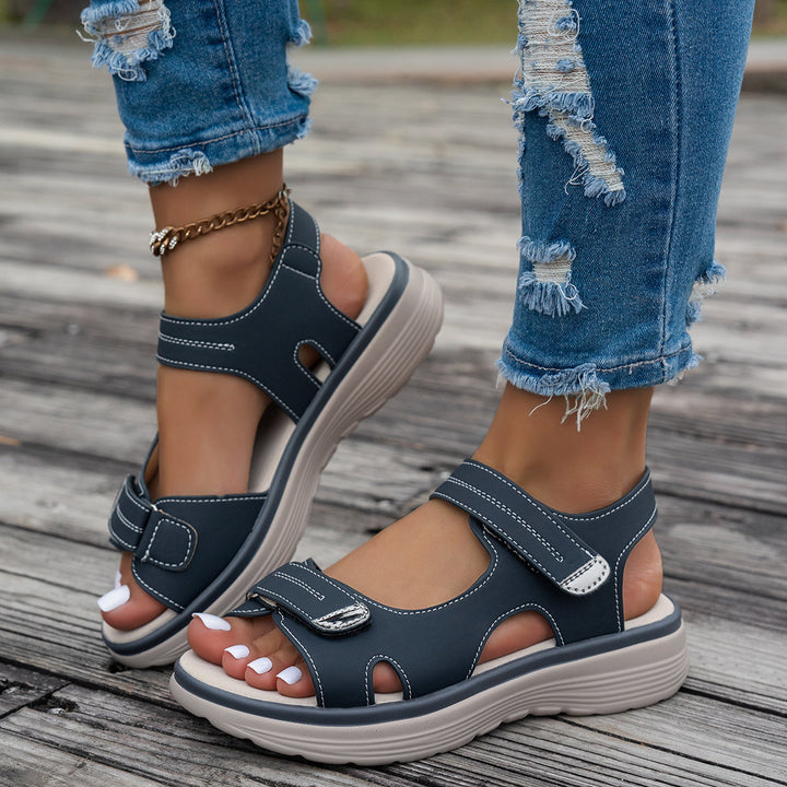 Sleehak Sandalen - Open Teen & Ademend Bovenwerk met Enkelband