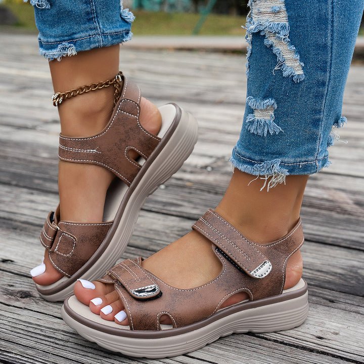 Sleehak Sandalen - Open Teen & Ademend Bovenwerk met Enkelband