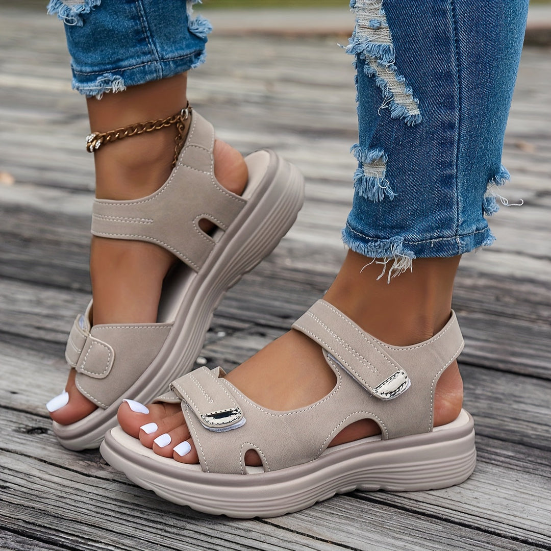 Sleehak Sandalen - Open Teen & Ademend Bovenwerk met Enkelband