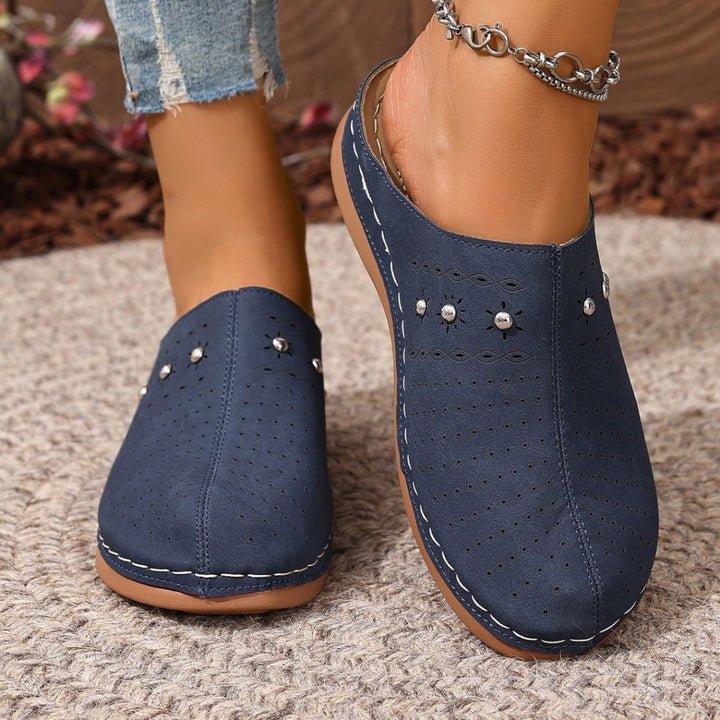 Slippers – Imitatieleer Ronde Neus & Plateauzool Voor Stabiele Stap