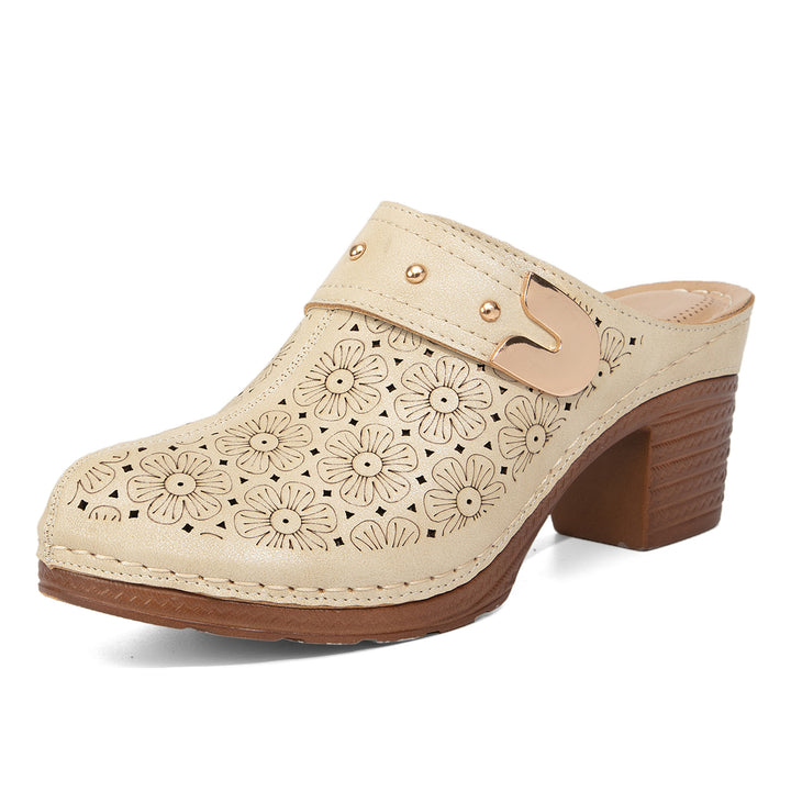 Slippers Kunstleer – Ronde Gesloten Neus & Stabiele Blokhak