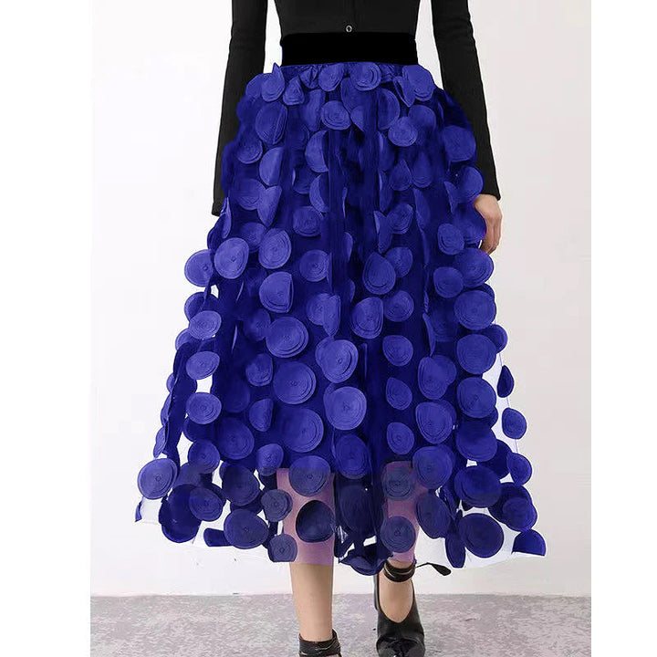 Sommar - Patchwork Tule Polkadot Rok voor de Herfst