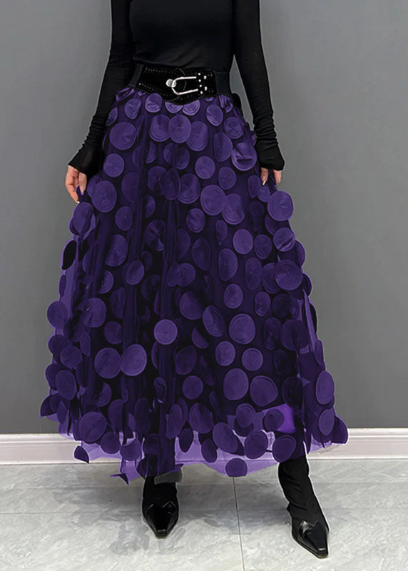 Sommar - Patchwork Tule Polkadot Rok voor de Herfst