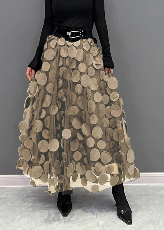 Sommar - Patchwork Tule Polkadot Rok voor de Herfst