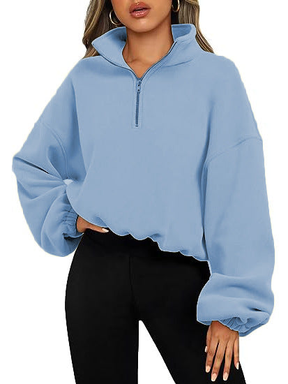 Sweatshirt – Halve Rits & Hoge Kraag