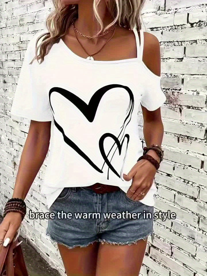 T-shirt – Hartpatroon & Koude Schouder Design