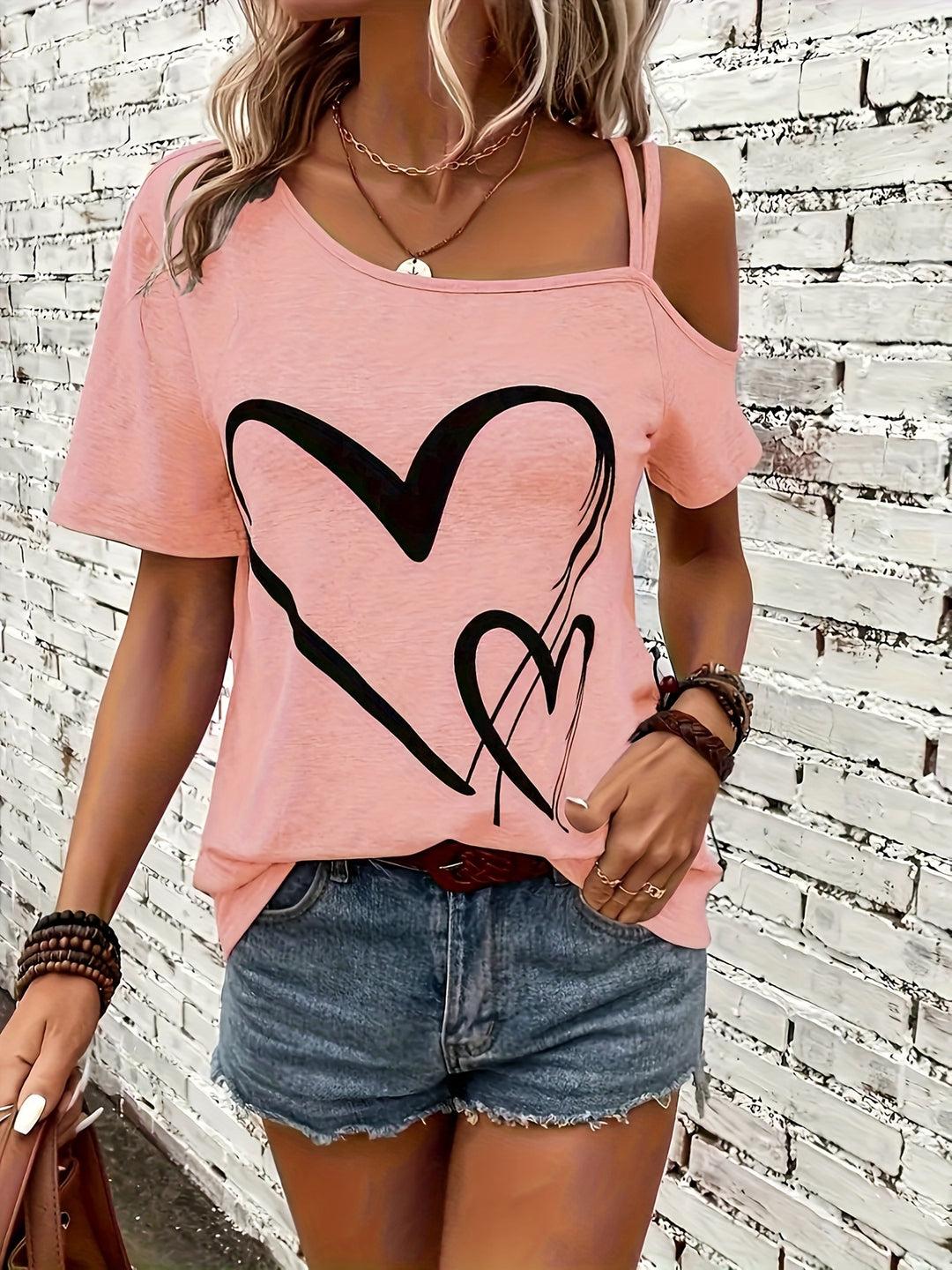 T-shirt – Hartpatroon & Koude Schouder Design
