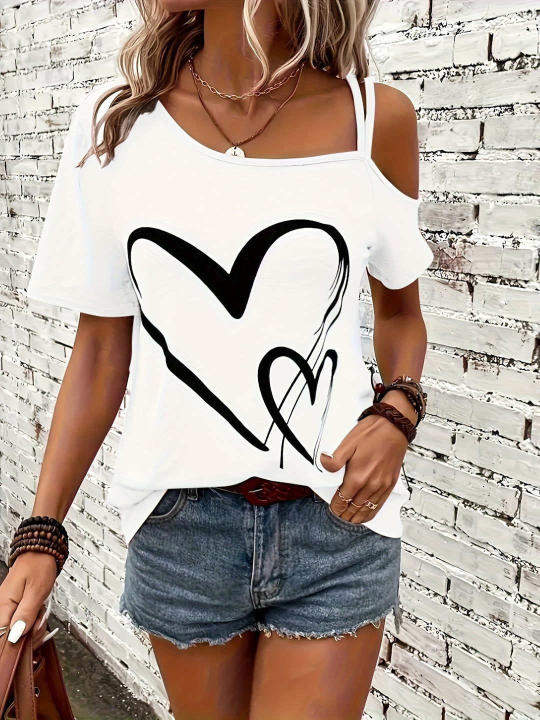 T-shirt – Hartpatroon & Koude Schouder Design
