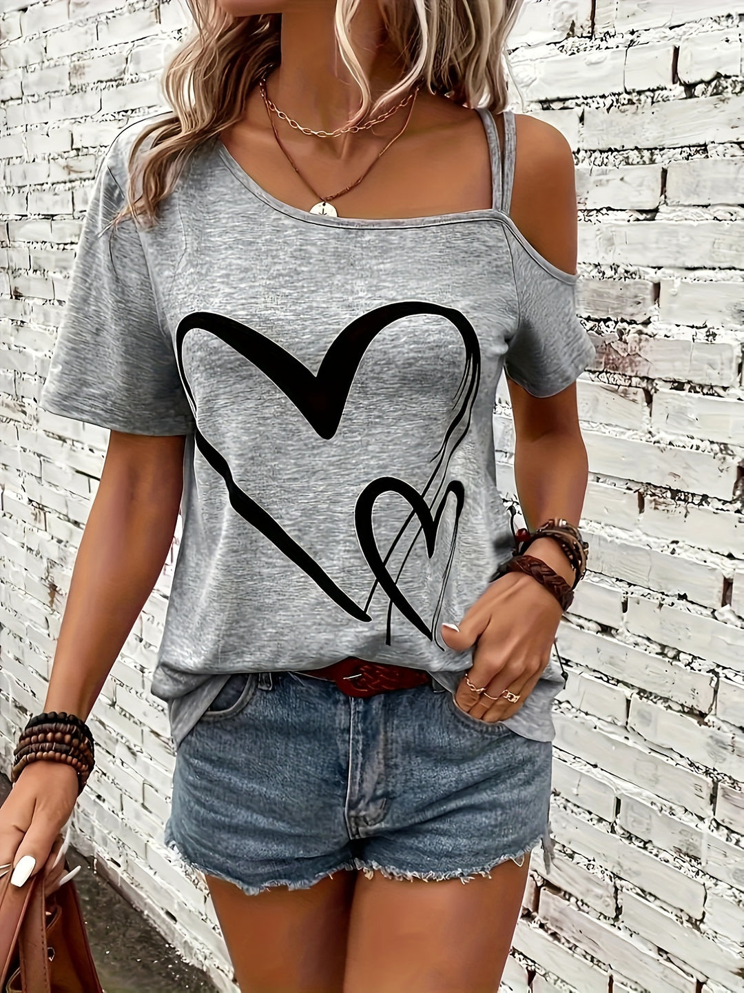 T-shirt – Hartpatroon & Koude Schouder Design