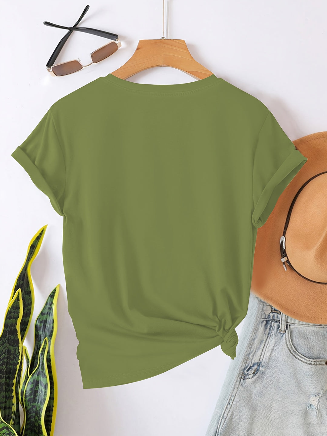 T-shirt – Hartvormige Print & Ronde Hals voor Comfort