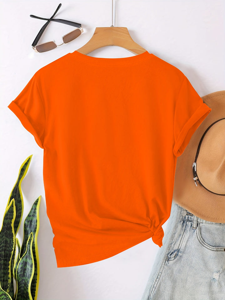 T-shirt – Hartvormige Print & Ronde Hals voor Comfort