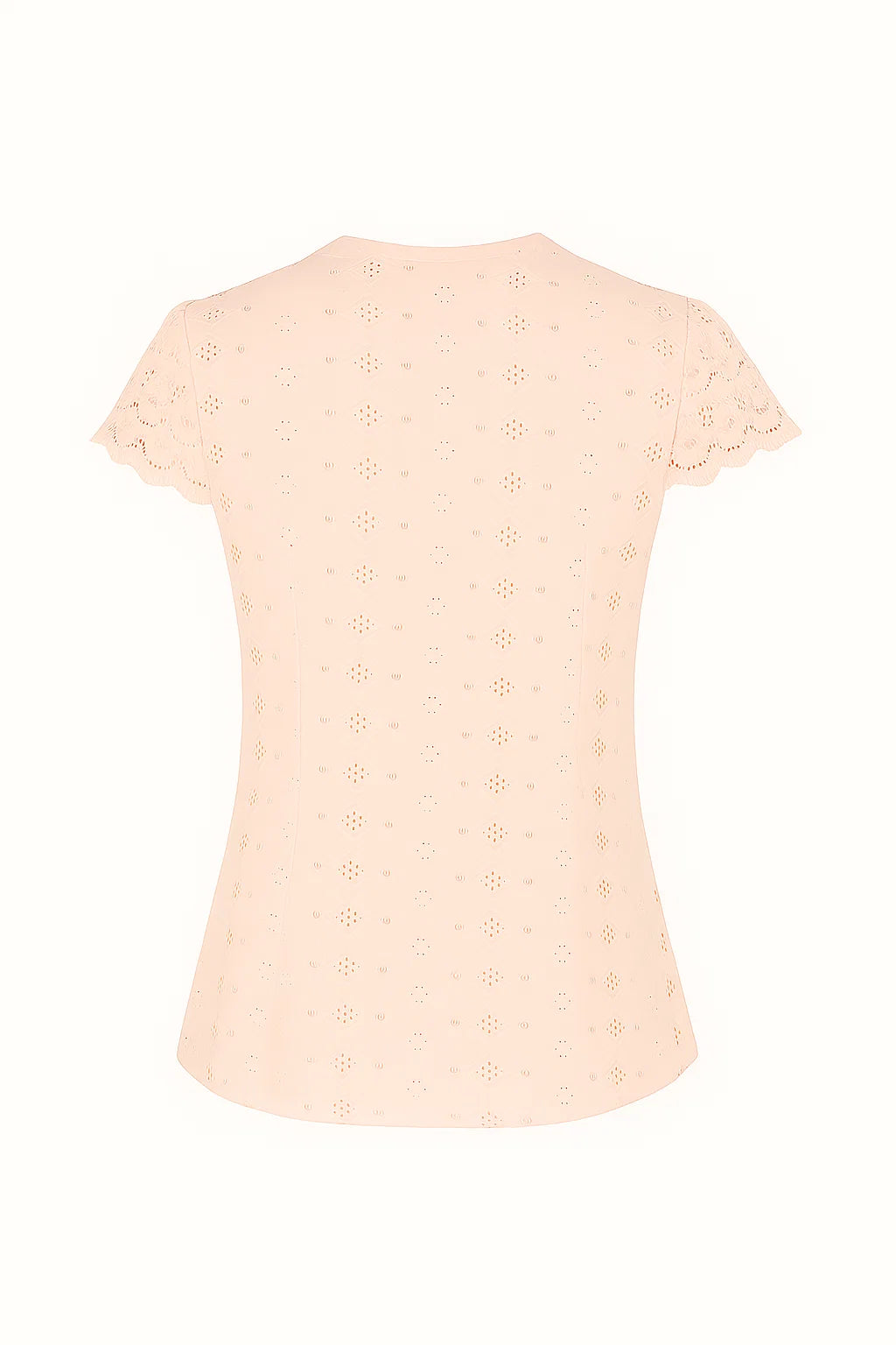 T-shirt – Knoopsluiting & V-hals met Kantdetails
