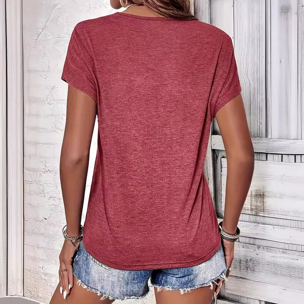 T-shirt – V-hals & Korte Mouwen met Flexibele Vorm