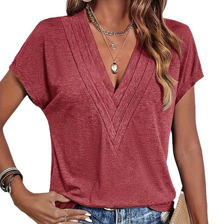 T-shirt – V-hals & Korte Mouwen met Flexibele Vorm