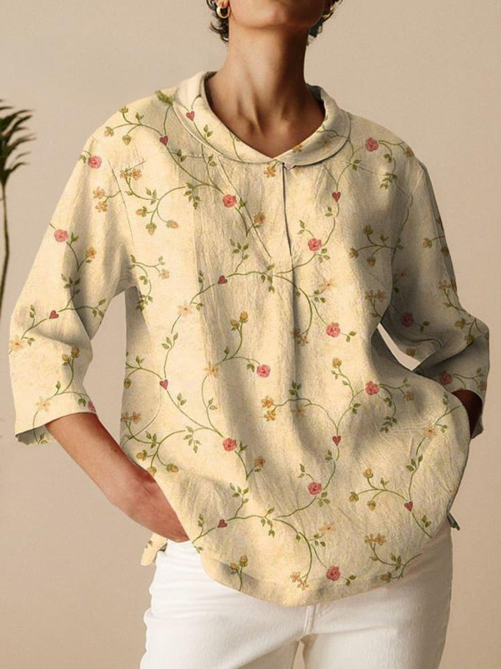 T-shirt – Vintage Bloemenprint & Zachte Stof