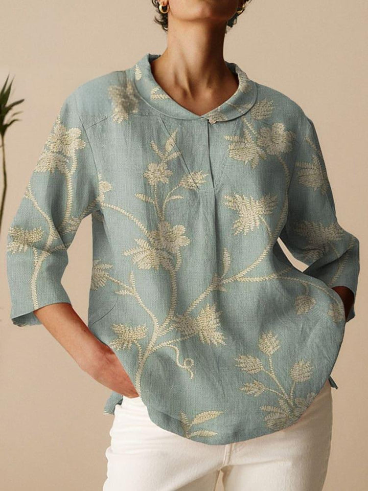 T-shirt – Vintage Bloemenprint & Zachte Stof