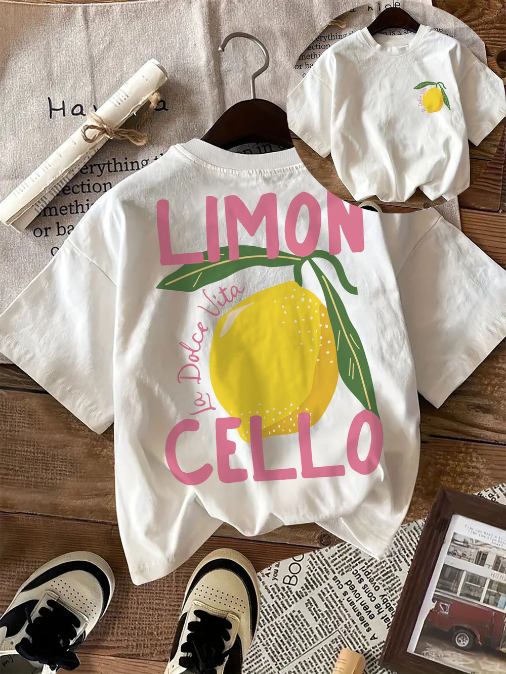 T-shirt met grafische print - ronde hals & katoenmix