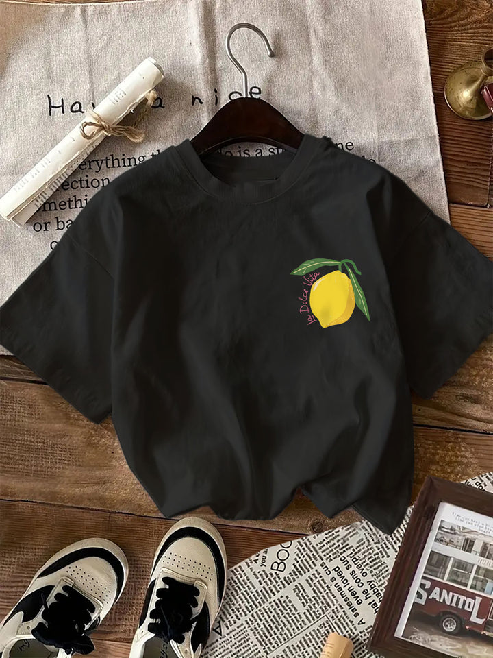 T-shirt met grafische print - ronde hals & katoenmix