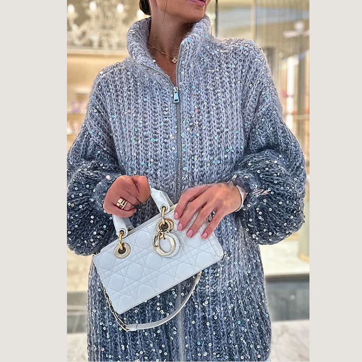 Tatti - Cardigan met pailletten voor dames, elegante gebreide trui