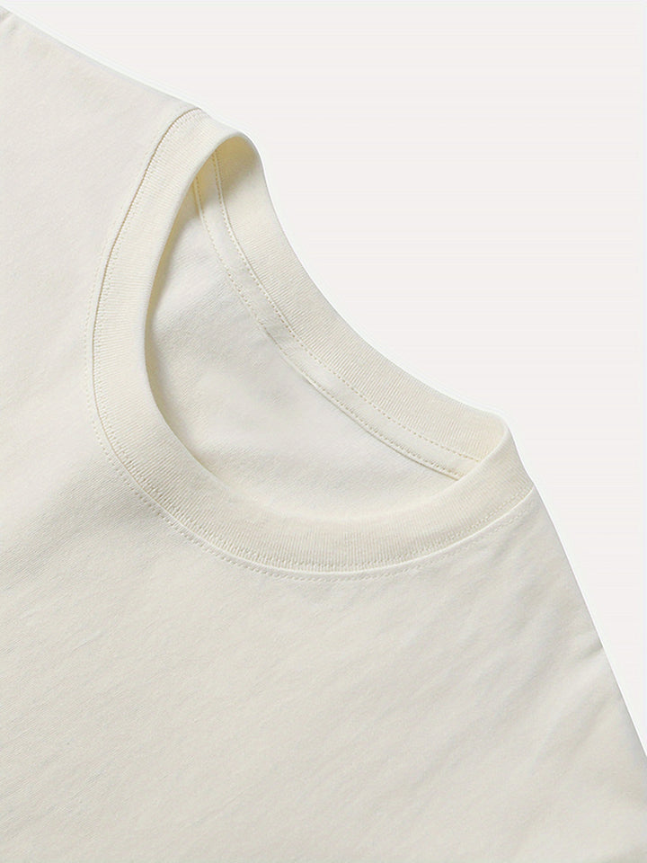 Tee Jurk - Bloemen Grafische Print & Crew Neck Design