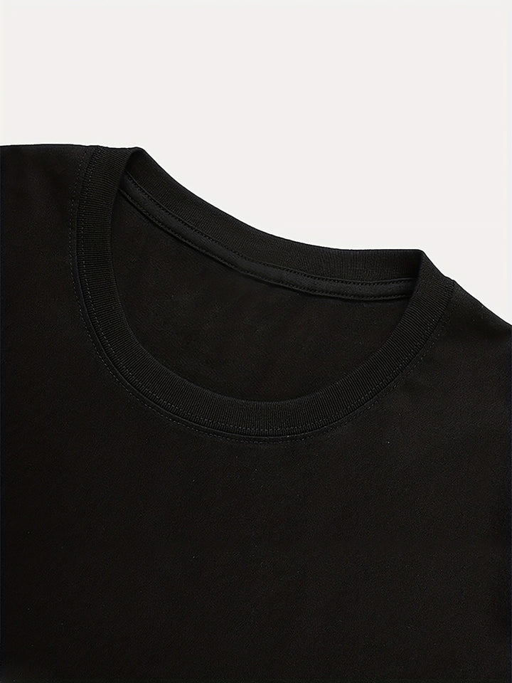 Tee Jurk - Bloemen Grafische Print & Crew Neck Design