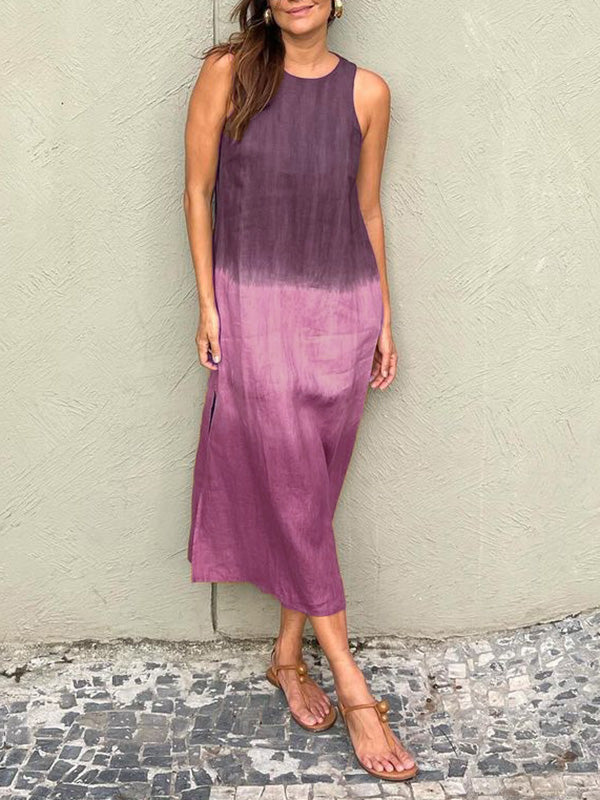Tencel Jurk – Mouwloos Ontwerp & Ronde Hals voor Gemak