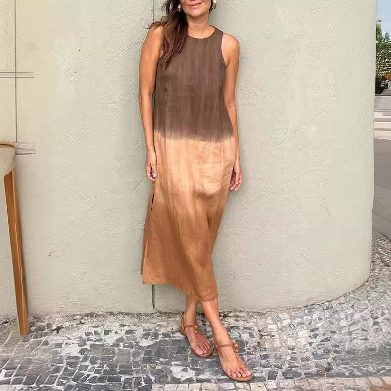 Tencel Jurk – Mouwloos Ontwerp & Ronde Hals voor Gemak
