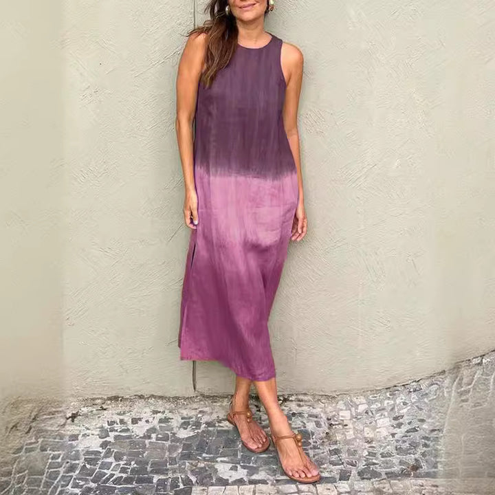 Tencel Jurk – Mouwloos Ontwerp & Ronde Hals voor Gemak