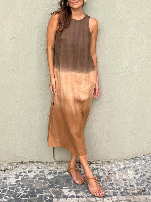 Tencel Jurk – Mouwloos Ontwerp & Ronde Hals voor Gemak