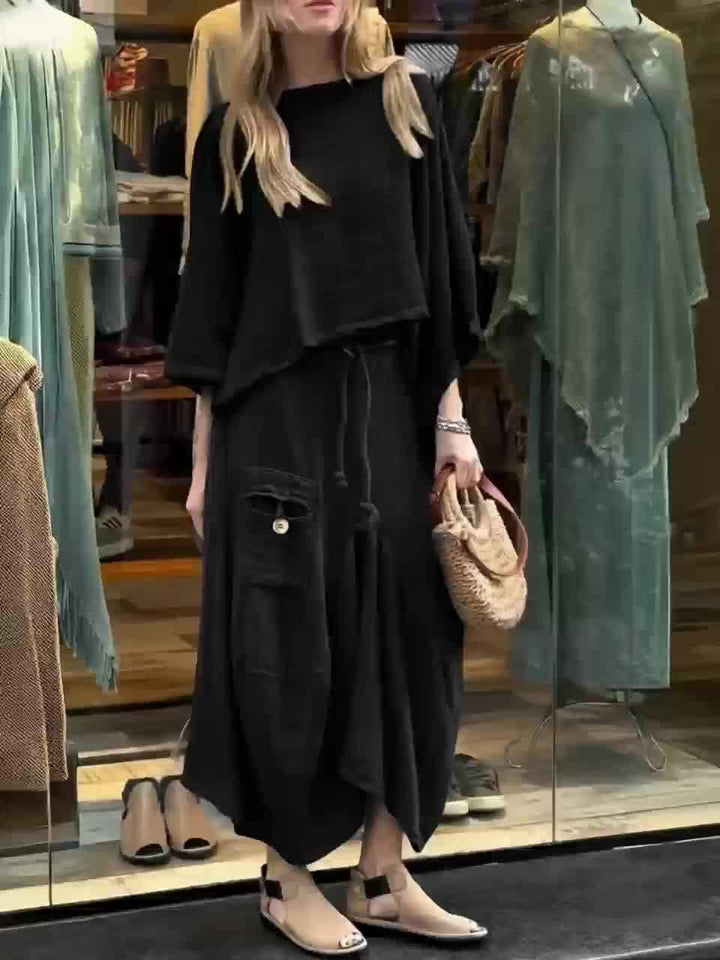 Top En Rok Set – Ronde Hals & Rok Met Zak