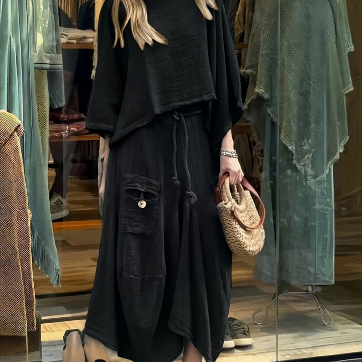 Top En Rok Set – Ronde Hals & Rok Met Zak
