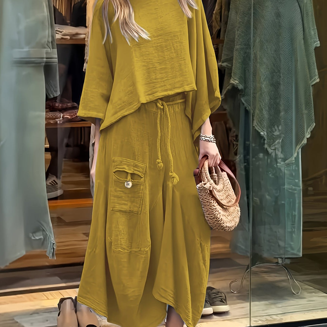 Top En Rok Set – Ronde Hals & Rok Met Zak