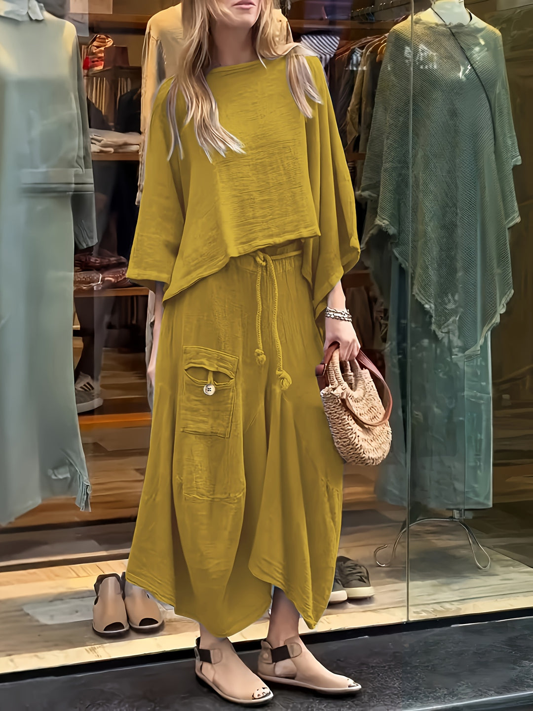 Top En Rok Set – Ronde Hals & Rok Met Zak