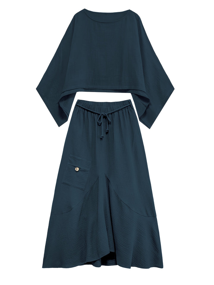 Top En Rok Set – Ronde Hals & Rok Met Zak
