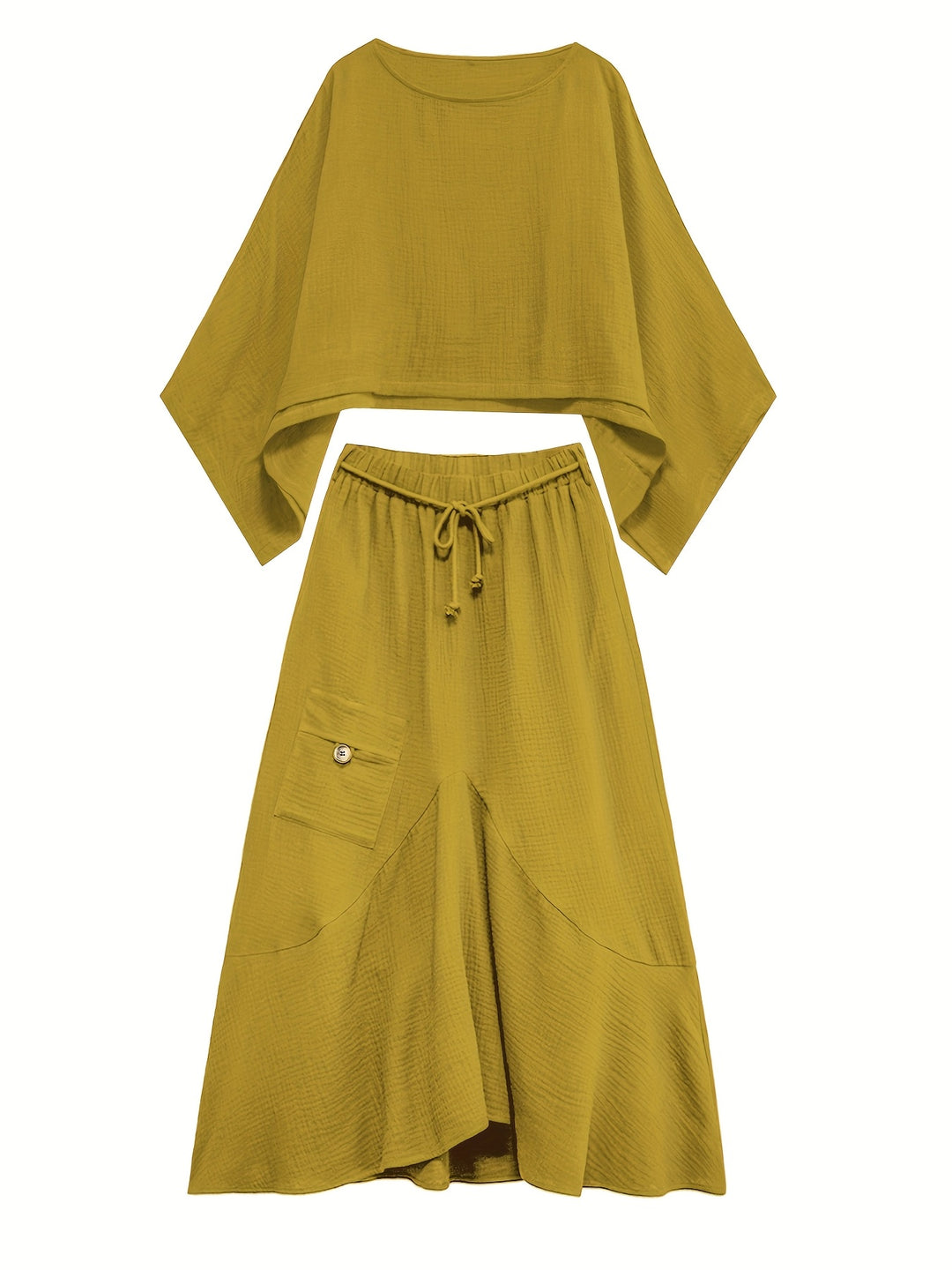 Top En Rok Set – Ronde Hals & Rok Met Zak
