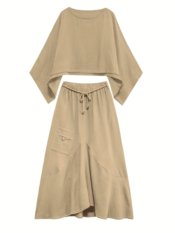 Top En Rok Set – Ronde Hals & Rok Met Zak
