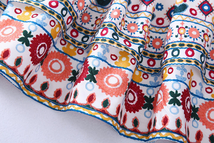 Top en Rok Set – Gedrukte Stof & Losse Pasvorm