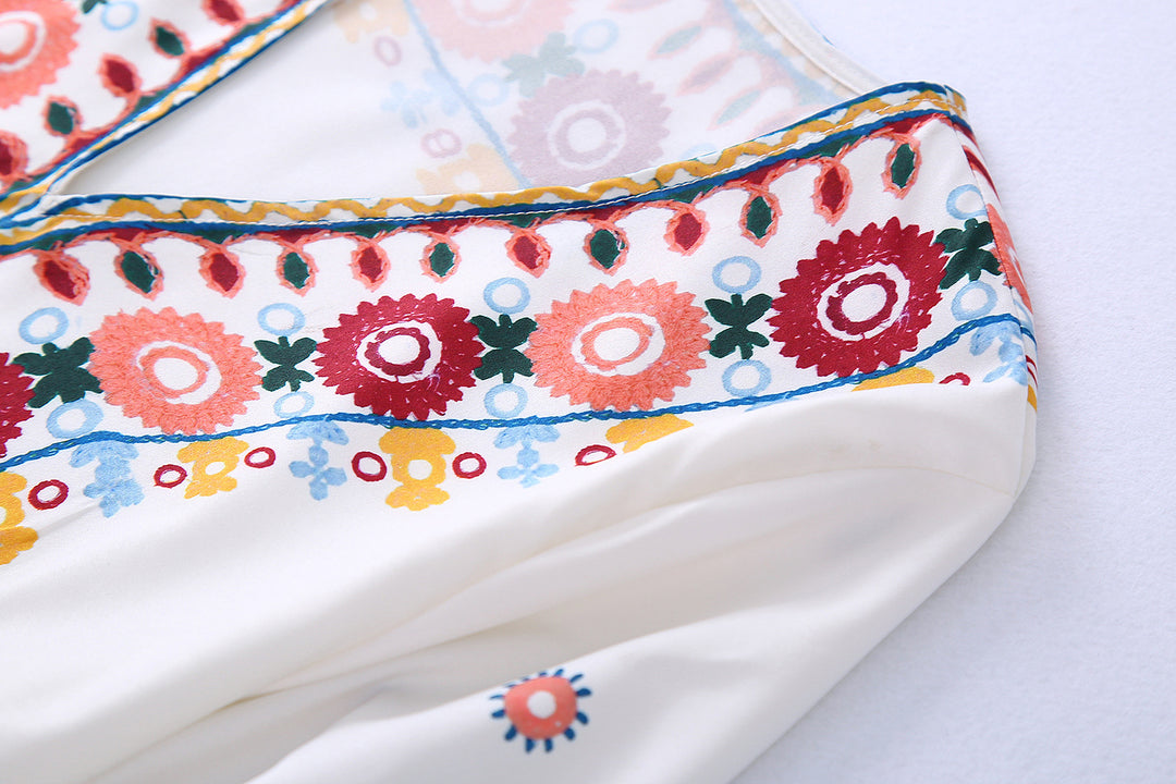 Top en Rok Set – Gedrukte Stof & Losse Pasvorm