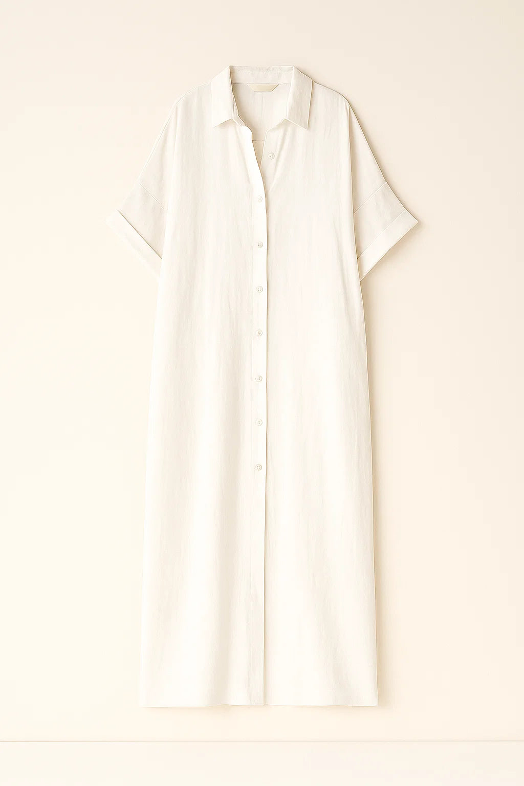 Tori - Elegante casual jurk voor dames met volle mouwen en knopen Katoenen en linnen jurk