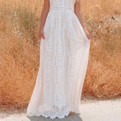 Tulle Jurk – Diepe V-Hals & Ruime Snit