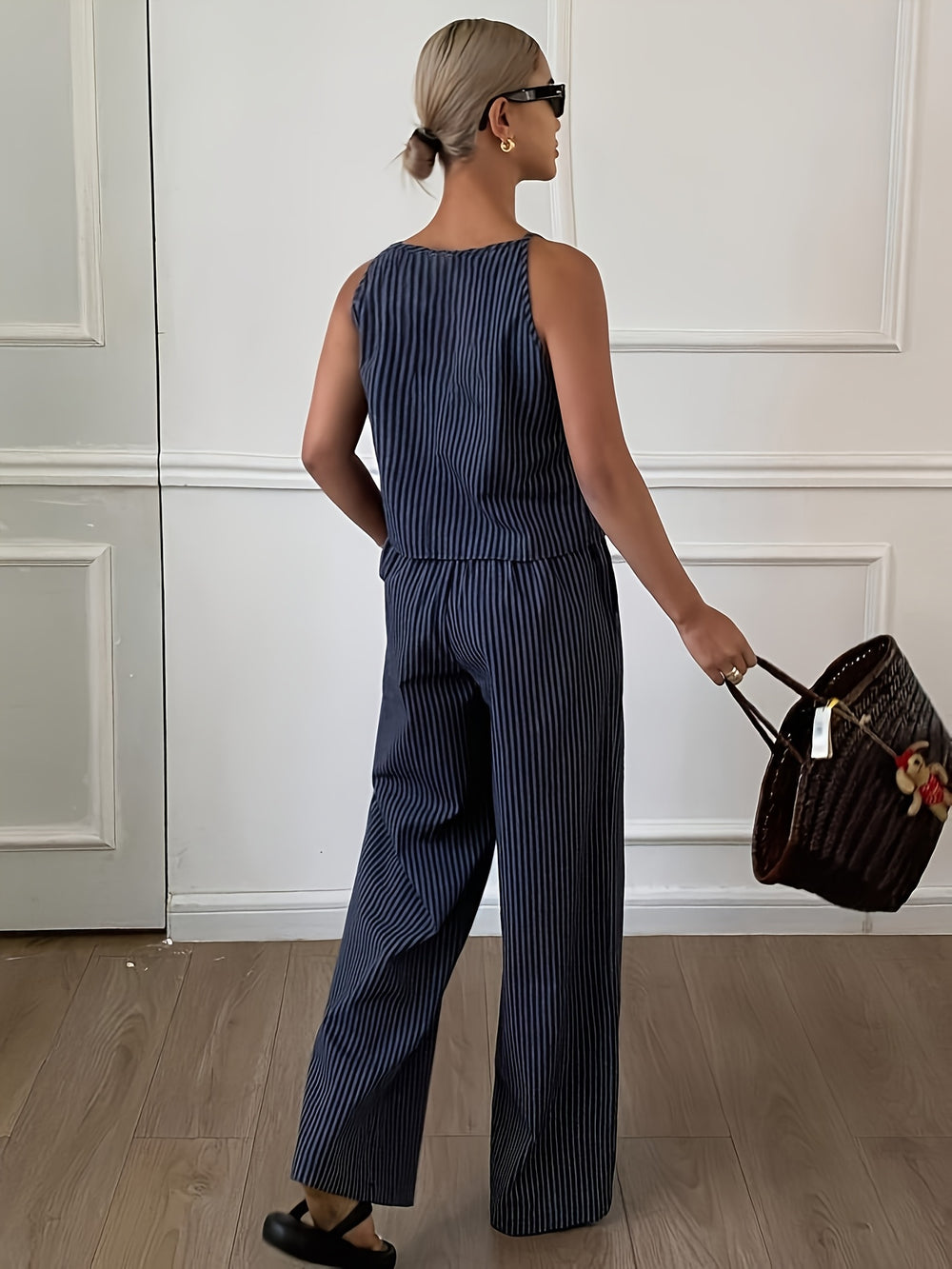 Tweedelige Set – Gestreepte Top & Losse Broek