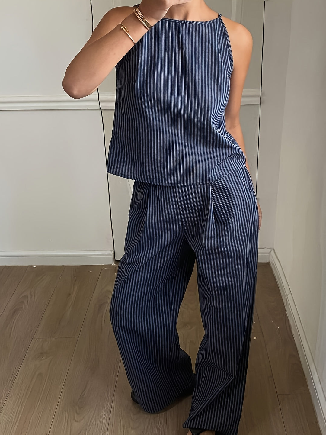 Tweedelige Set – Gestreepte Top & Losse Broek