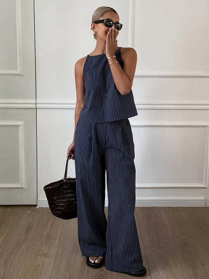 Tweedelige Set – Gestreepte Top & Losse Broek