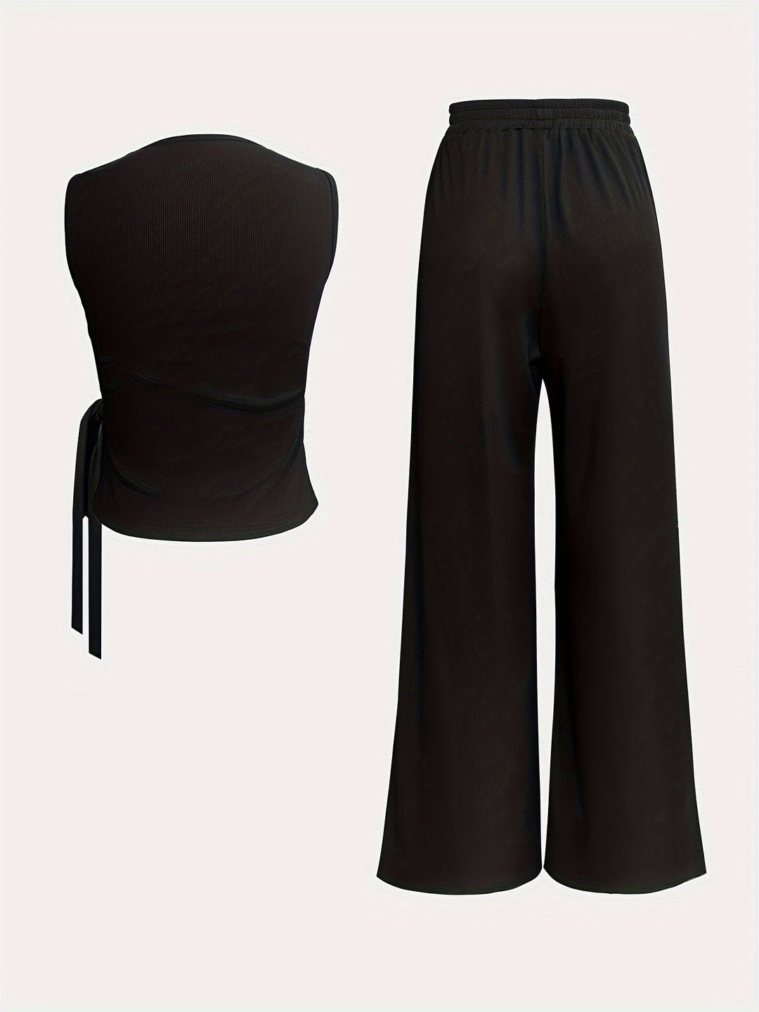 Tweedelige Set - Mouwloze Top & Wijde Pijpen Broek